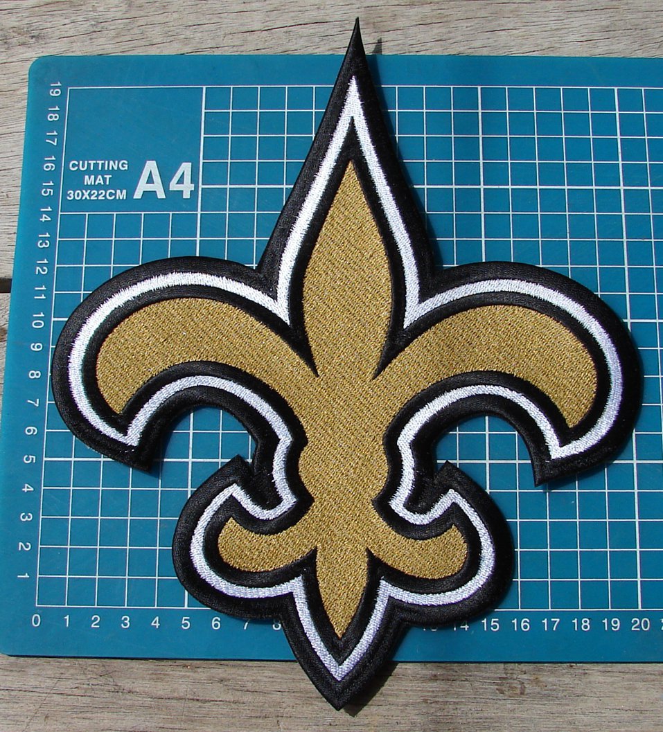 NEW ORLEANS SAINTS NFL FOOTBALL LOGO 10" JERSEY PATCH SEW ON EMBROIDERY