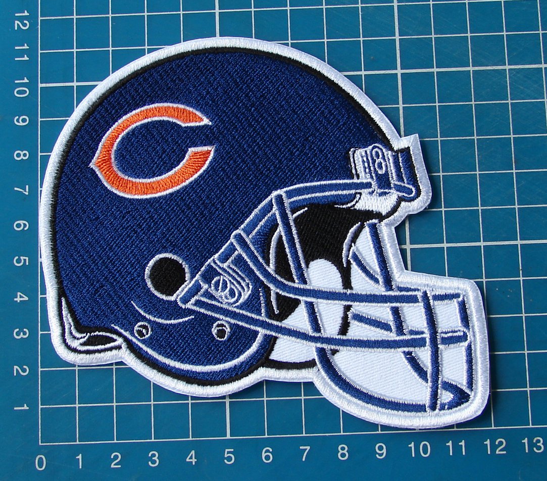 CHICAGO BEARS C FOOTBALL NFL HELMET 5" LOGO PATCH SEW ON EMBROIDERY
