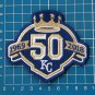 KANSAS CITY ROYALS 50th ANNIVERSARY MLB WORLD SERIES 4" JERSEY PATCH EMBROIDERY
