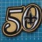 NEW ORLEANS SAINTS 50th ANNIVERSARY SEASON GOLD PATCH 4" HUGE EMBROIDERY JERSEY