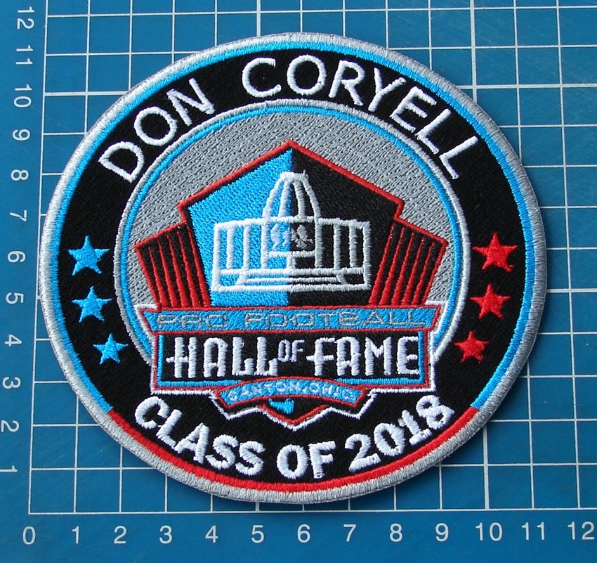 DON CORYELL PRO FOOTBALL HALL OF FAME 2018 NFL HOF SUPERBOWL PATCH EMBROIDERED