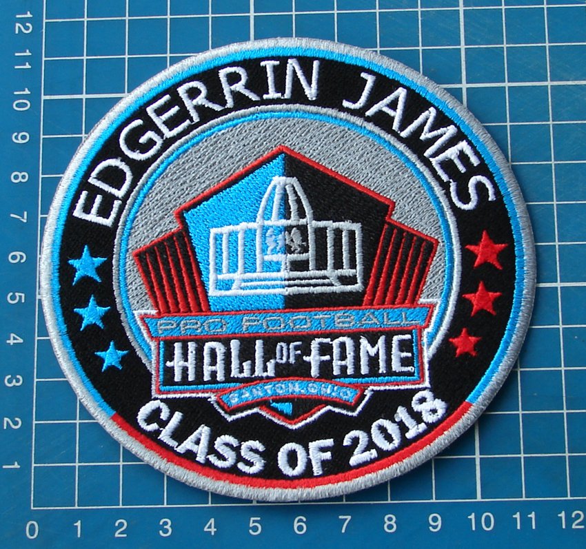 EDGERRIN JAMES SUPERBOWL PRO FOOTBALL HALL OF FAME 2018 HOF NFL PATCH EMBROIDER