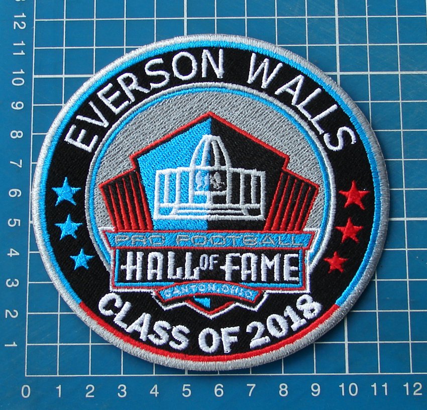 EVERSON WALLS PRO FOOTBALL 2018 HALL OF FAME SUPERBOWL NFL PATCH EMBROIDERED