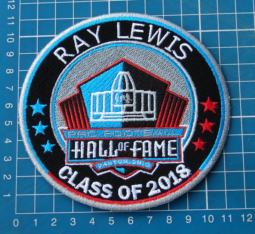 RAY LEWIS PRO FOOTBALL HALL OF FAME PATCH NFL HOF CLASS 2018 CANTON OHIO SUPERBO