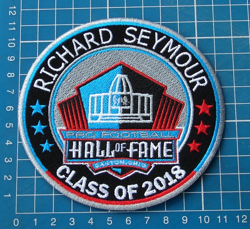 RICHARD SEYMOUR PRO FOOTBALL HALL OF FAME PATCH NFL HOF CLASS 2018 CANTON OHIO S