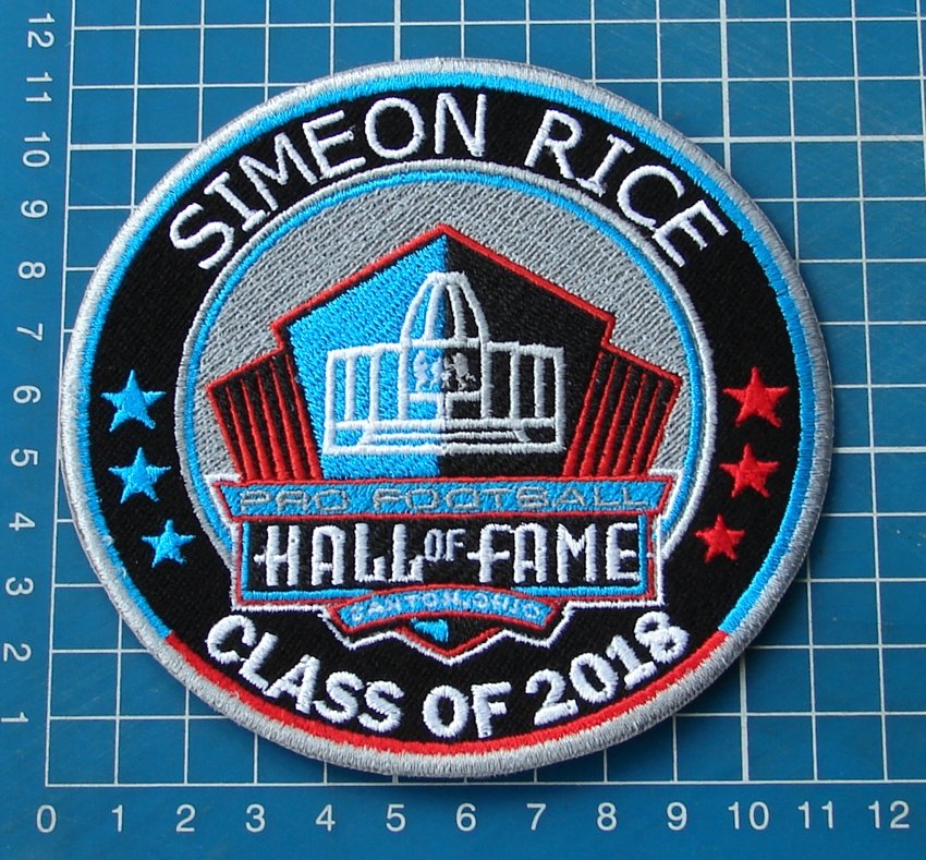SIMEON RICE HALL OF FAME 2018 NFL SUPERBOWL PATCH FOOTBALL CANTON OHIO EMBROIDER