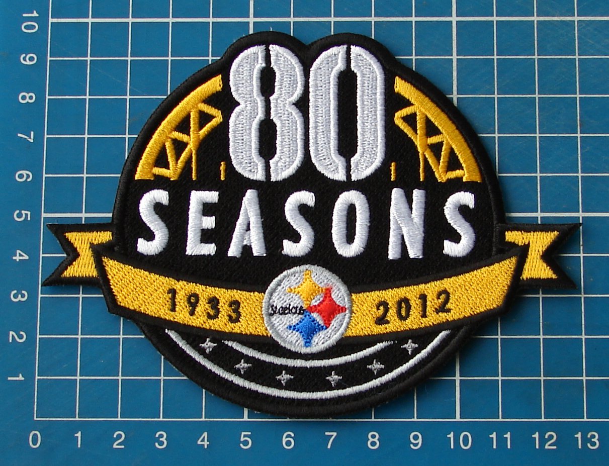 PITTSBURGH STEELERS 80th SEASONS NFL SUPERBOWL FOOTBALL PATCH SEW ON EMBROIDERED