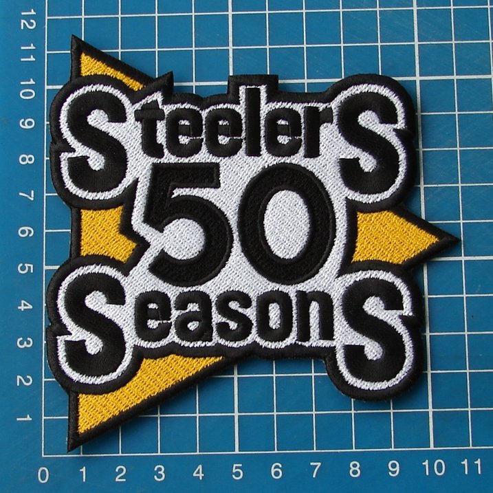 PITTSBURGH STEELERS 50th SEASONS NFL FOOTBALL SUPERBOWL PATCH SEW ON EMBROIDERY