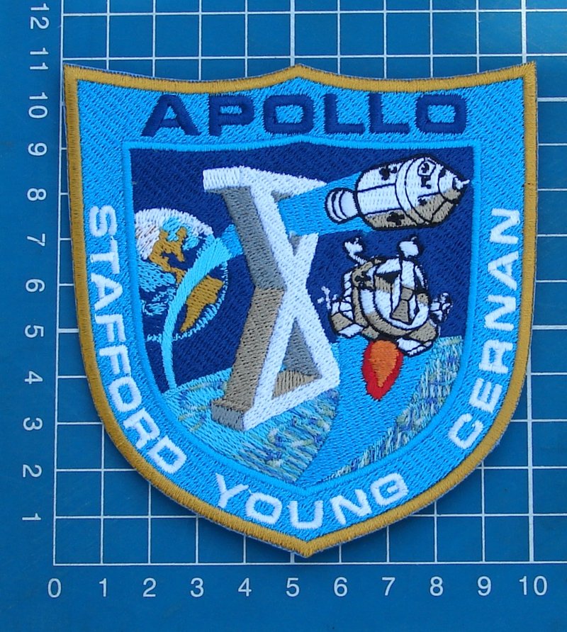 APOLLO X (10) "POST-FLIGHT" CREW PATCH SPACE NASA STAFFORD YOUNG CERNAN EMBROIDERED