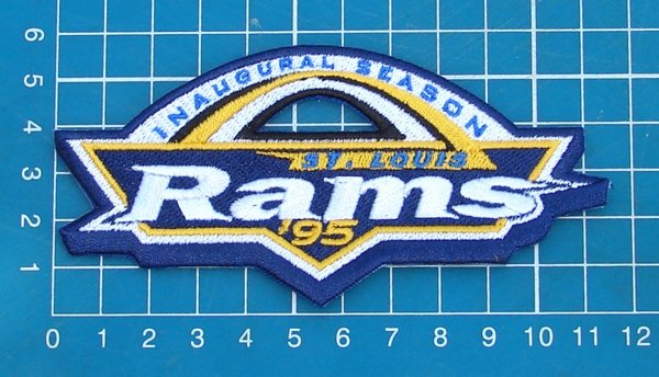 ST. LOUIS RAMS FOOTBALL NFL SUPERBOWL PATCH INAUGURAL SEASON SEW EMBROIDERED