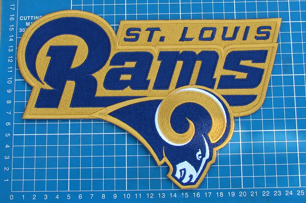 ST. LOUIS RAMS FOOTBALL NFL SUPERBOWL LOGO PATCH HUGE 9" JERSEY EMBROIDERED