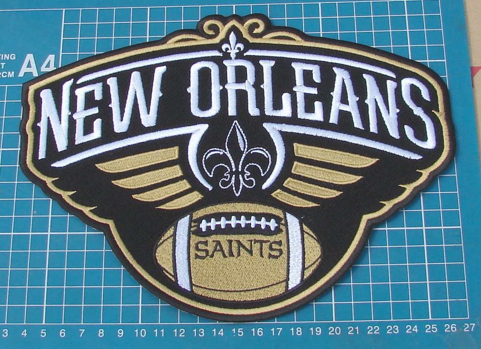 NEW ORLEANS SAINTS PELICANS NFL FOOTBALL LOGO 10" JERSEY PATCH SEW EMBROIDERY