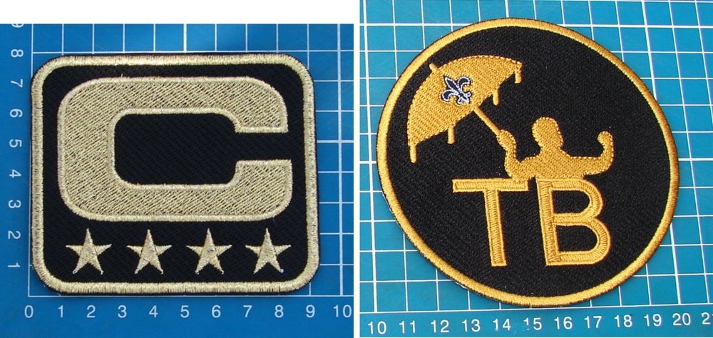 NEW ORLEANS SAINTS DREW BREES 4-&acirc;&shy;�GOLD C + TOM BENSON + Payton Man-of-Year PATCH