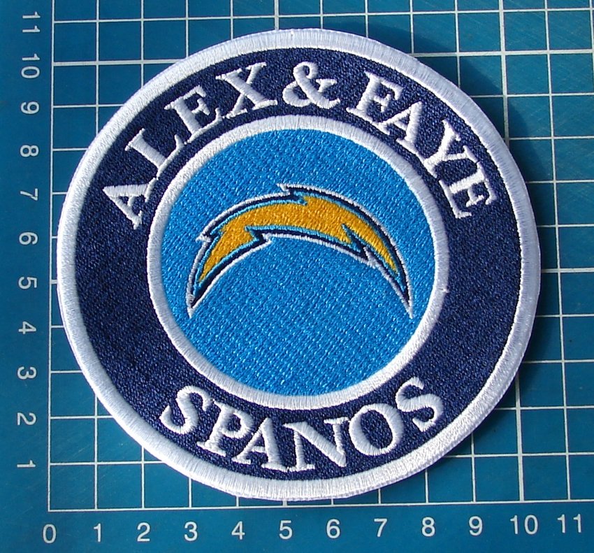 ALEX & FAYE SPANOS PATCH SAN DIEGO CHARGERS LOS ANGELES MEMORIAL PHILIP RIVERS