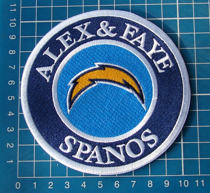 SAN DIEGO CHARGERS ALEX FAYE SPANOS 2018 MEMORIAL JERSEY PATCH EMBROIDERED