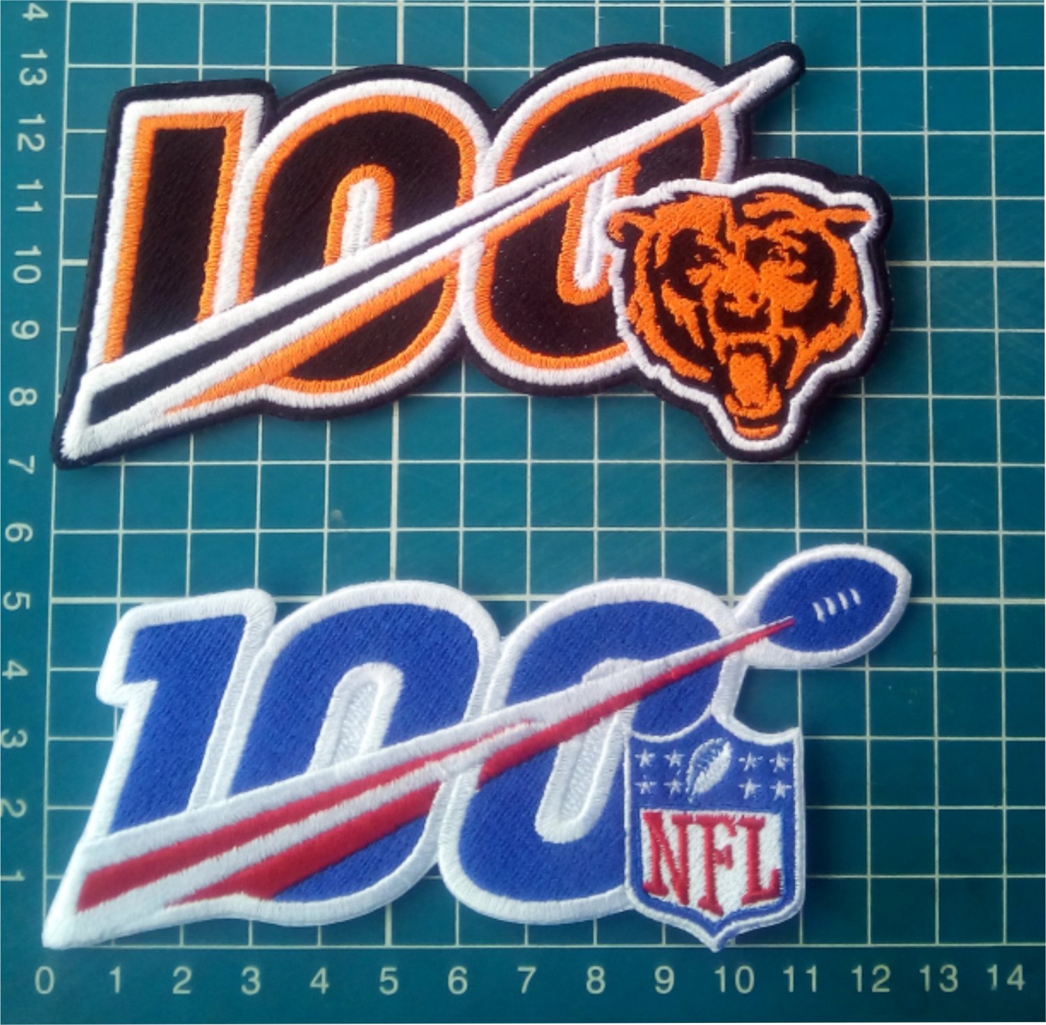 2019 NFL 100 years and Chicago Bears 100 seasons anniversary 5" patch Football