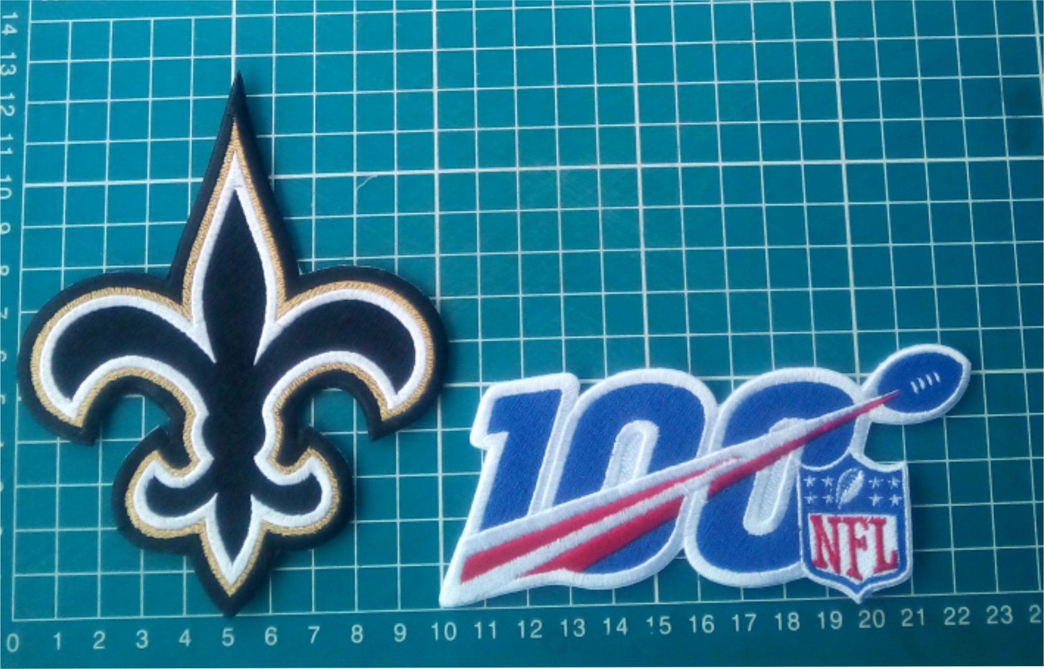 2019 NFL 100 years seasons anniversary and New Orleans Saints 4" patch Football