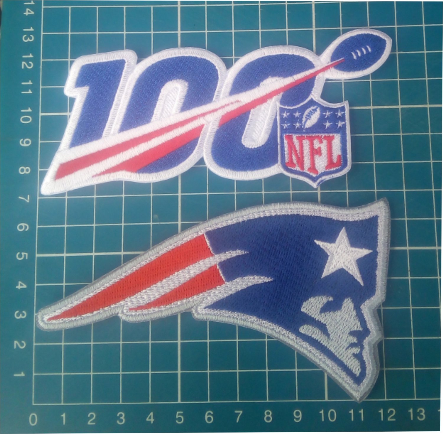 New England Patriots and NFL 100 years seasons anniversary 5" patch Football