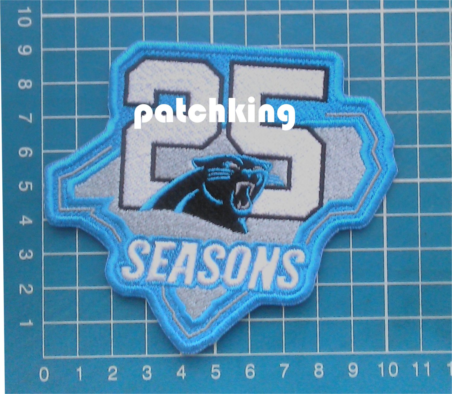 Carolina Panthers 25th season silver anniversary 4" patch NFL Football