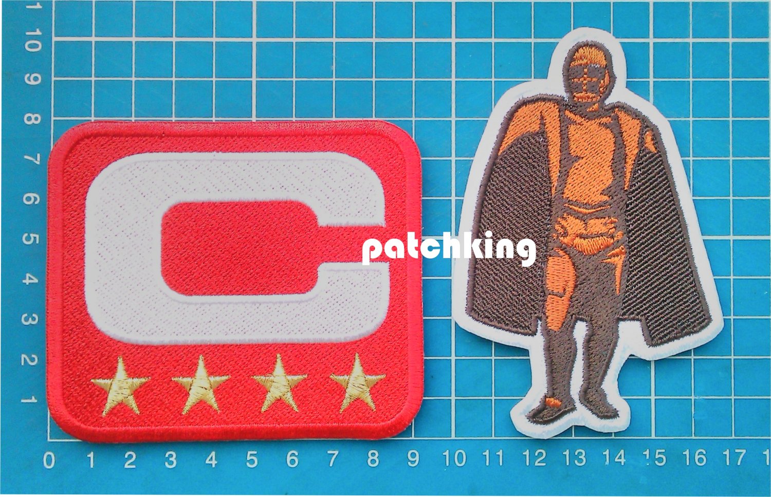 2019 Captain C patch RED 4 gold star + Walter Payton Man of Year Patch