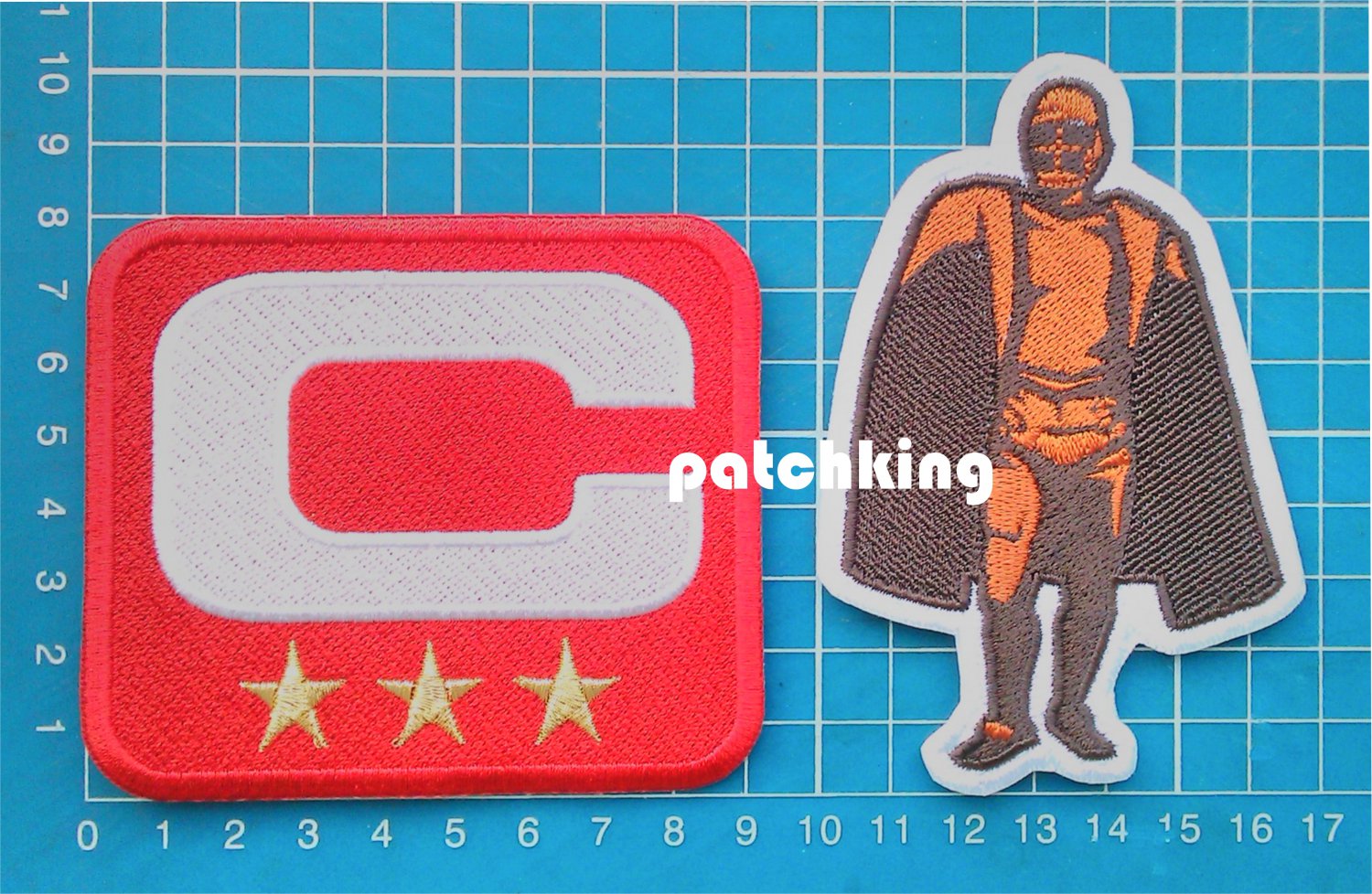 2019 Season Captain C patch RED 3 gold star + Walter Payton Man of Year Patch