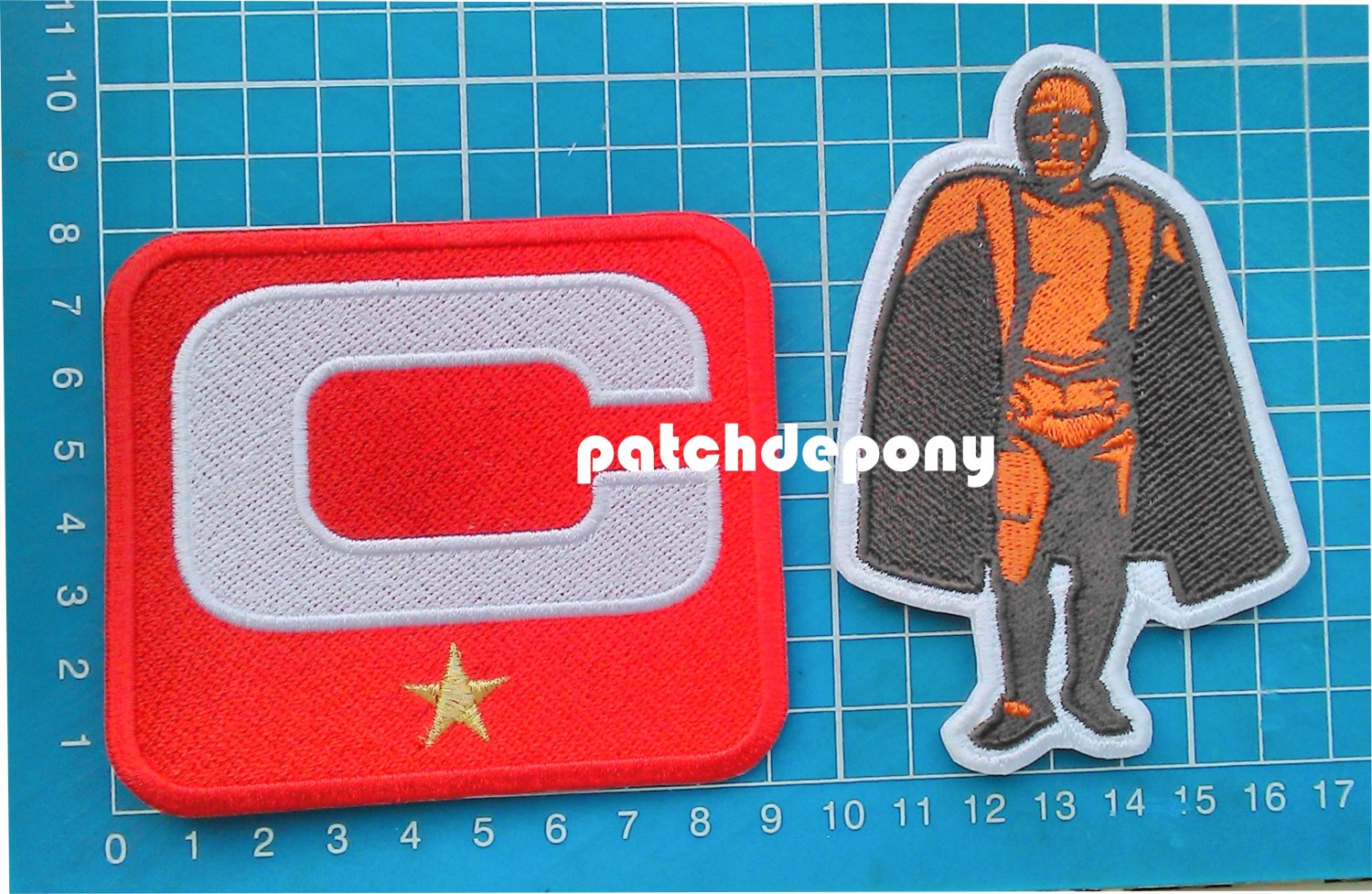 2019 Season Captain C patch RED 1 gold star + Walter Payton Man of Year Patch