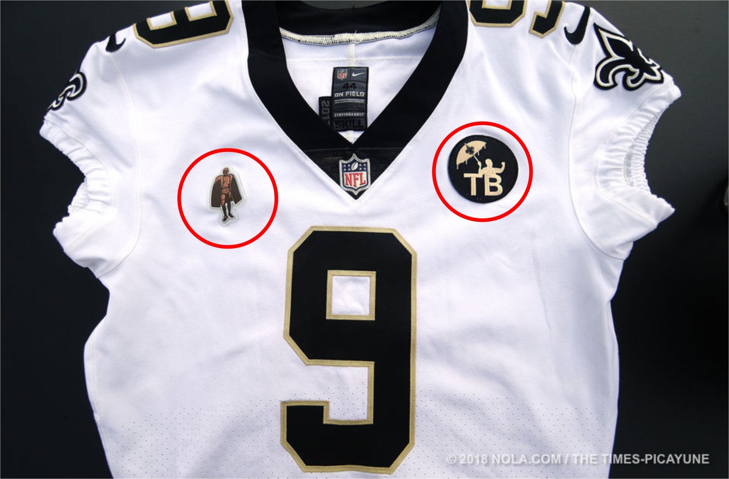 2019 New Orleans Saints Walter Payton Man + TB Tom Benson Memorial Patch NFL