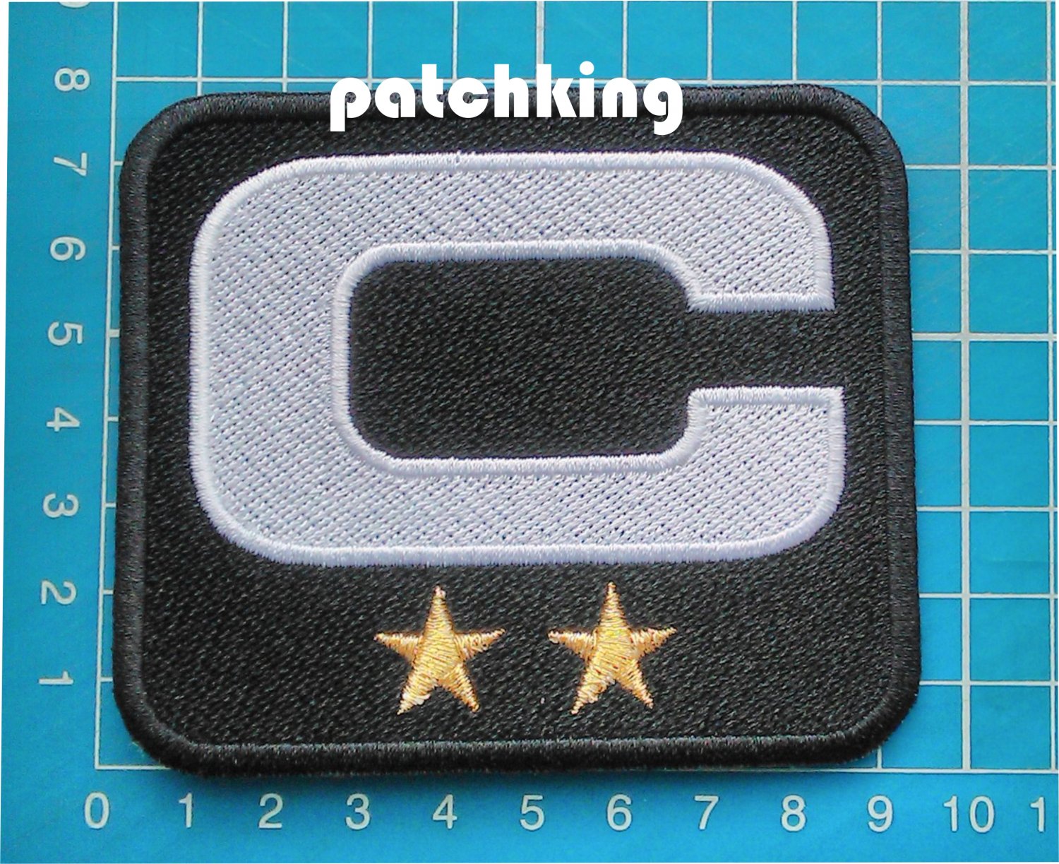 2019 SEASON Oakland Raiders Captain C patch 3.5" Black C White 2 Gold Star logo