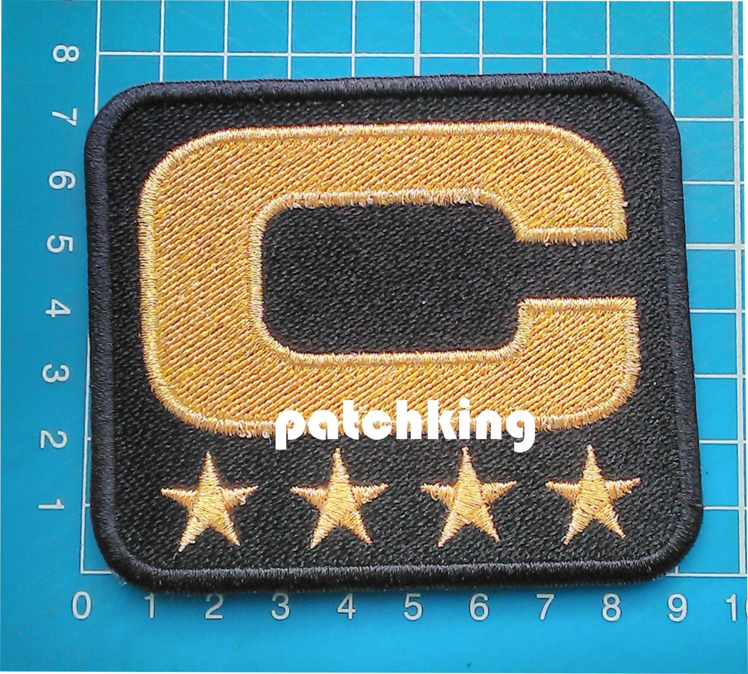 2019 SEASON Oakland Raiders Captain C patch 3.5" Black C Gold 4 Star Gold Jersey
