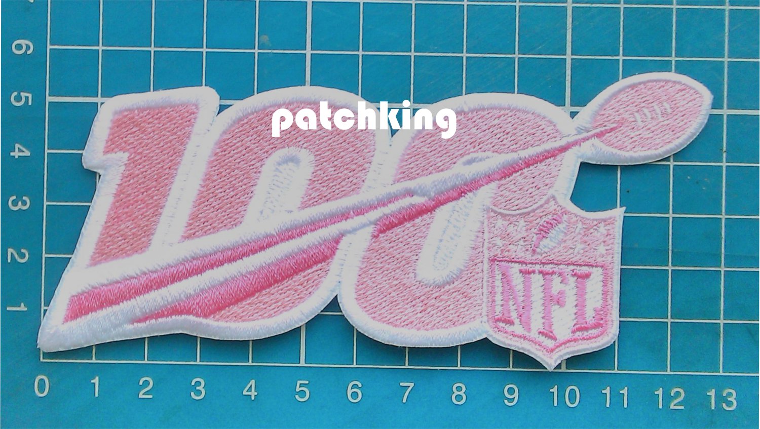 2019 NFL 100th years Anniversary Breast Cancer pink 5" Patch Football Jersey
