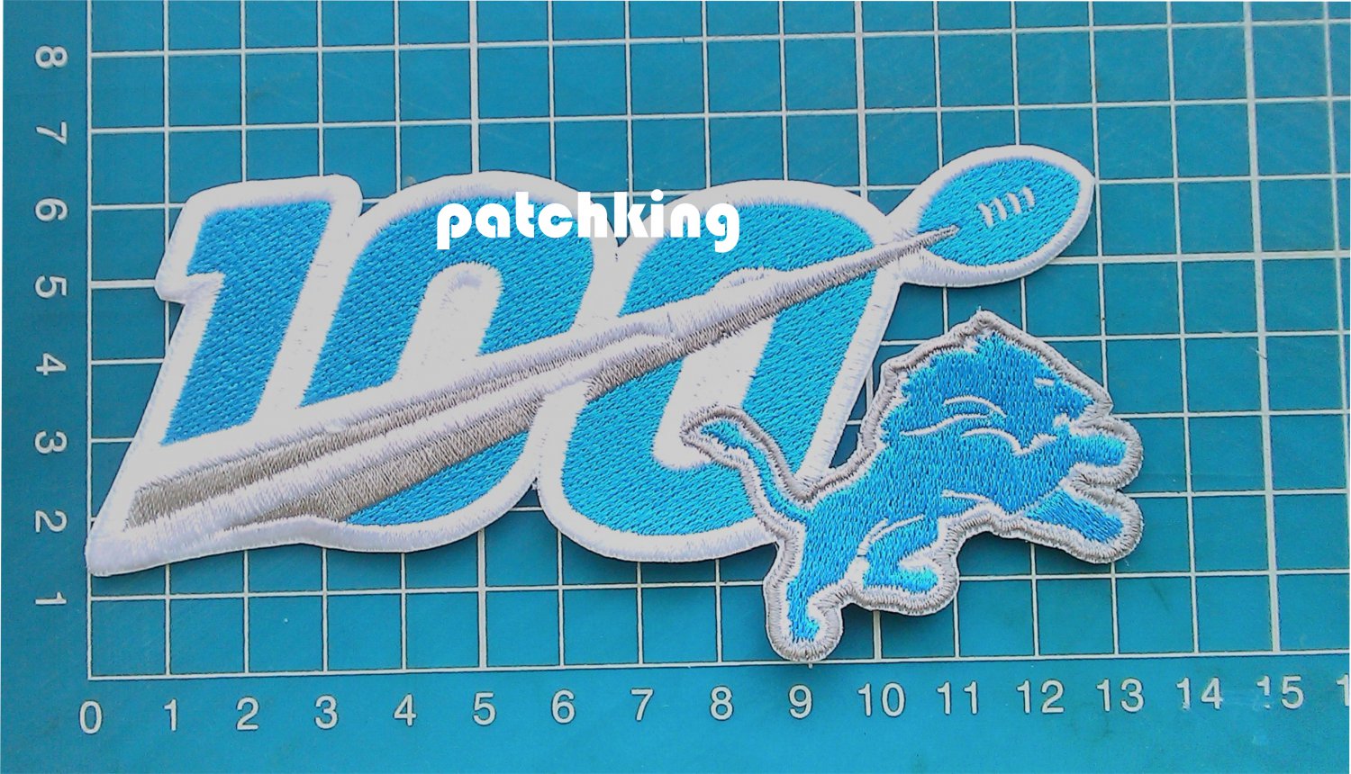 2019 NFL huddle for 100 Detriot Lions anniversary patch jersey 5.5" embroid
