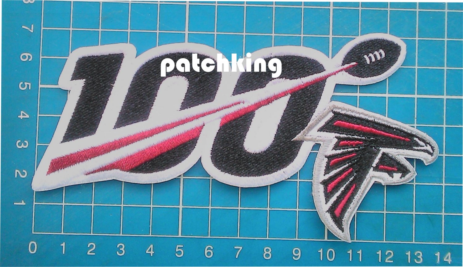 2019 NFL huddle for 100 Atlanta Falcons anniversary patch jersey 5.5" embroid