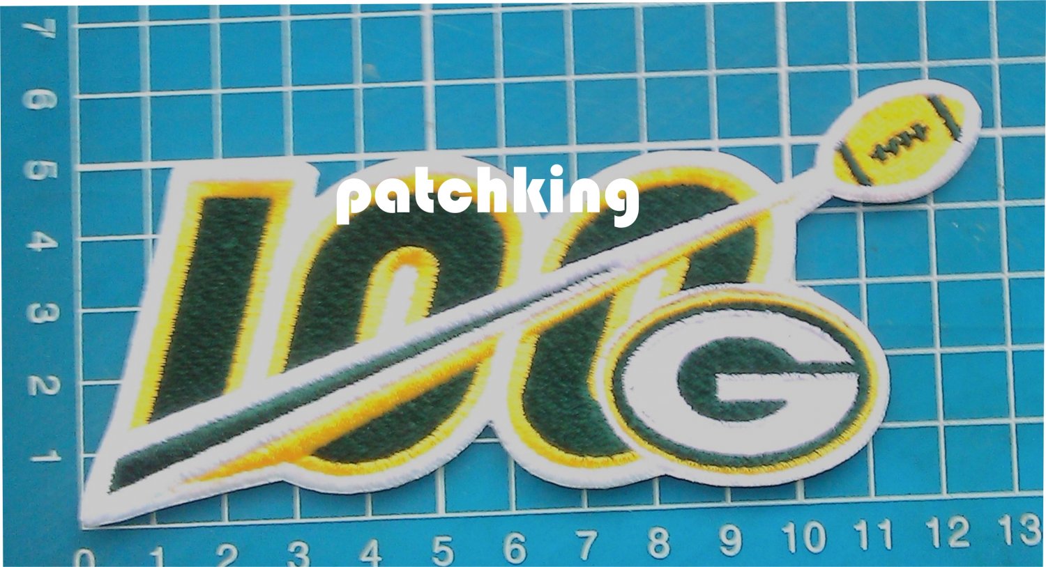 2019 NFL huddle for 100 Green Packers anniversary patch jersey 5" embroidered