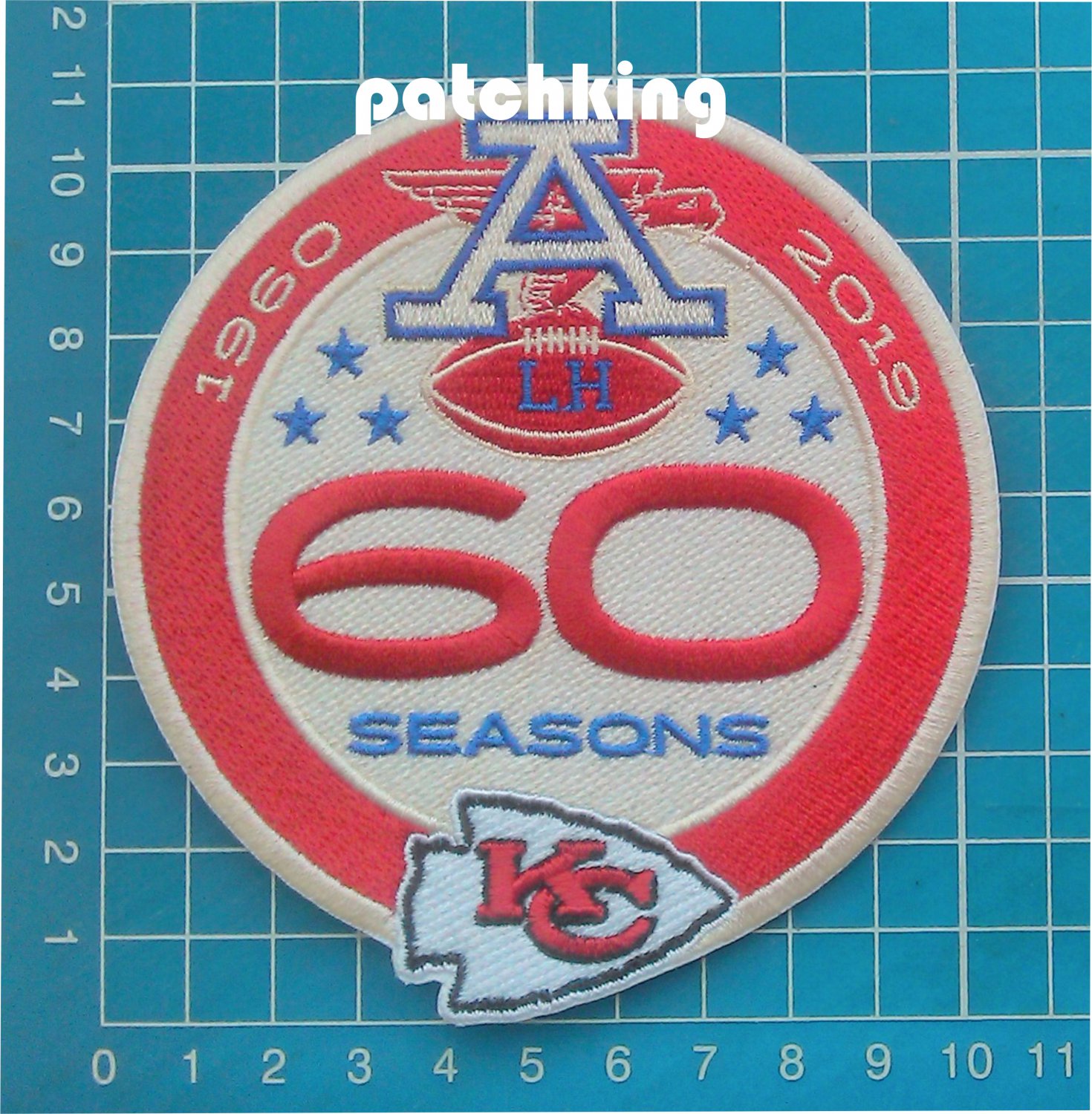 KANSAS CITY CHIEFS 60TH ANNIVERSARY PATCH 1960 - 2019 SEASON NFL AFC FOOTBALL