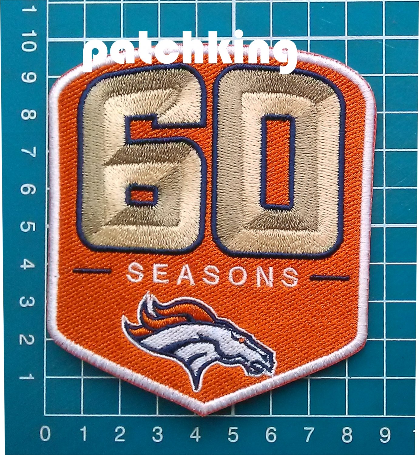 2019 Denver Broncos 60th Anniversary 3.9" patch jersey NFL Football embroidered