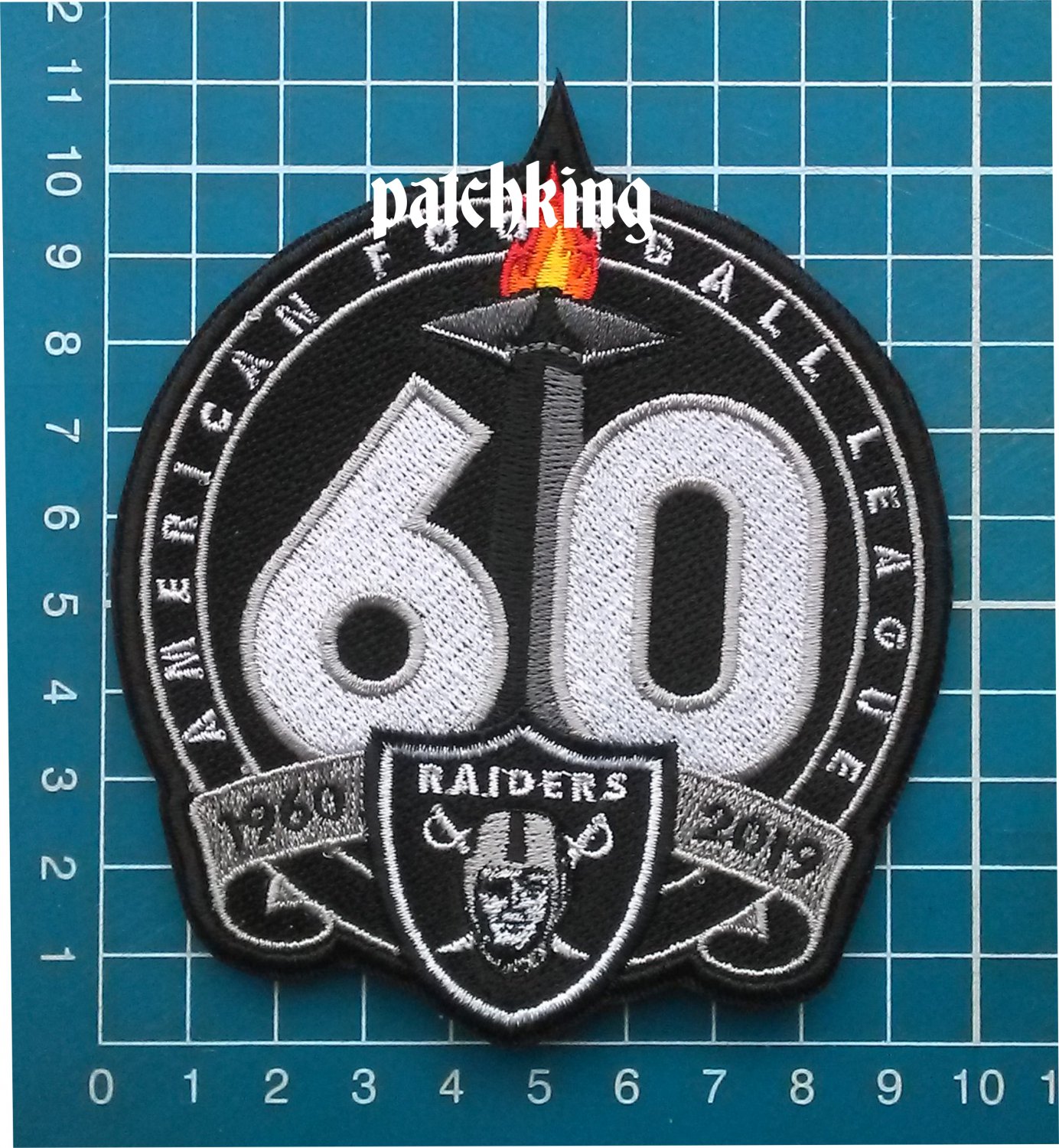2019 Oakland Raiders 60th Anniversary 4" Patch NFL Football Jersey embroidered