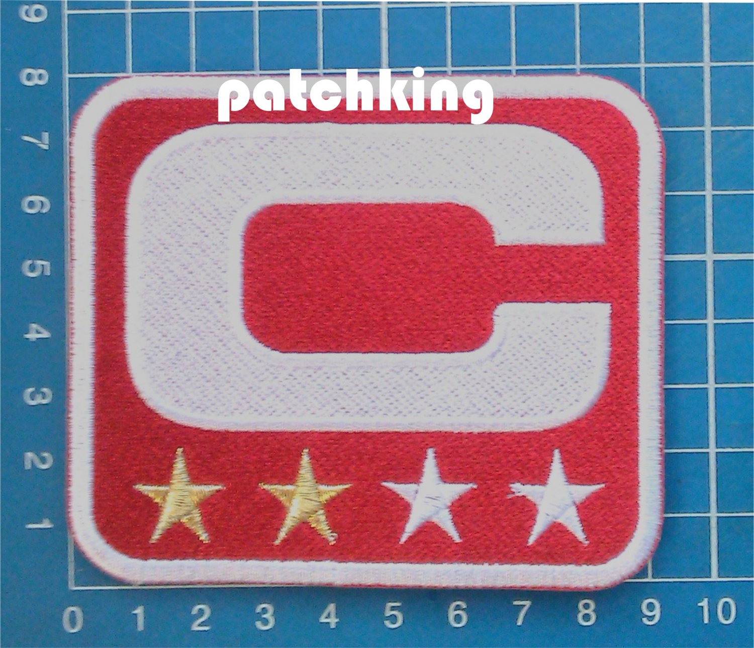 NFL Football Tampa Bay Buccaneers Captain C patch C white 2 star gold embroid