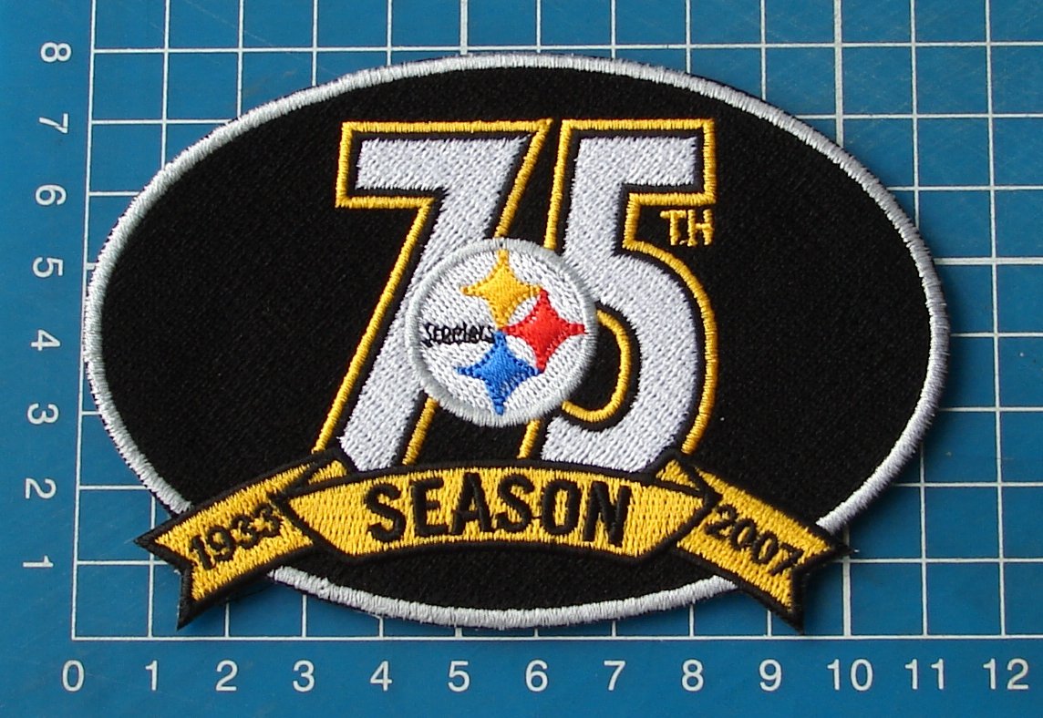 PITTSBURGH STEELERS 75th SEASONS NFL FOOTBALL SUPERBOWL PATCH EMBROIDERED