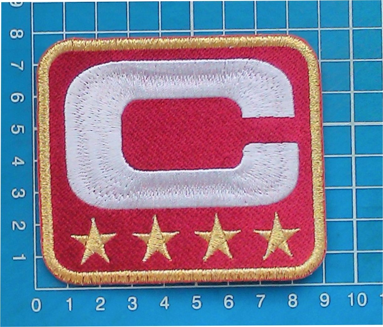 WASHINGTON REDSKINS NFL FOOTBALL CAPTAIN C PATCH C GOLD 4 STAR GOLD EMBROIDERED