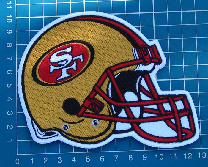 SAN FRANCISCO 49ers NFL SUPERBOWL FOOTBALL HELMET 5" LOGO PATCH SEW EMBROIDERY