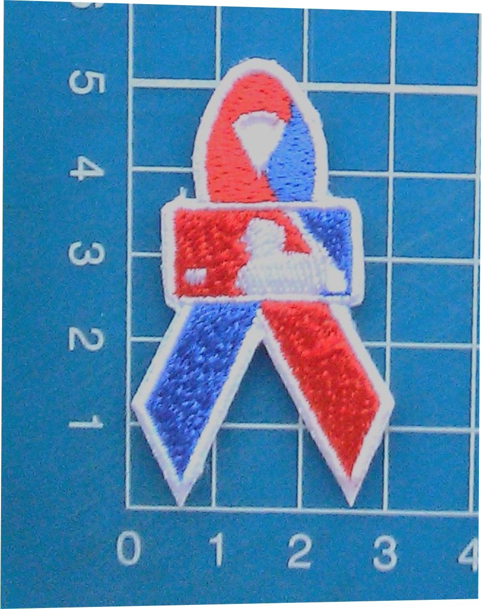MLB Baseball Blue Red Ribbon logo patch jersey sew on embroidery