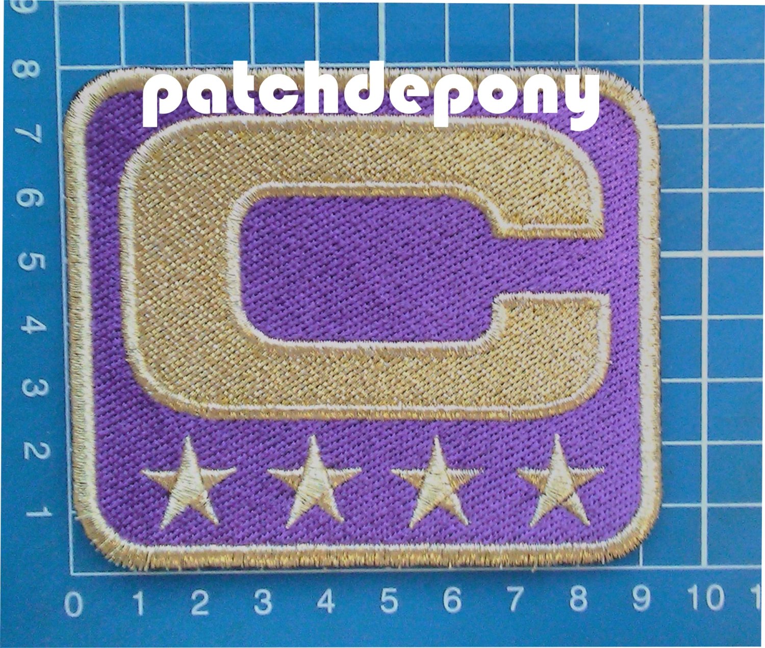 CAPTAIN C PATCH FOOTBALL MINNESOTA VIKINGS SUPERBOWL NFL C GOLD 4 GOLD STAR
