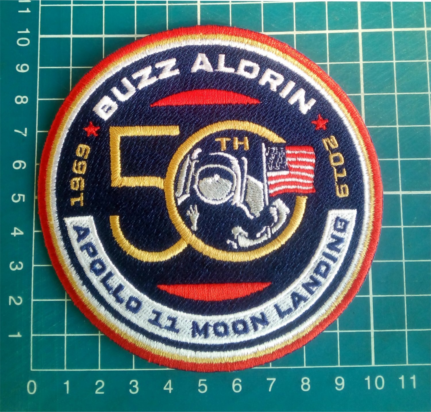 NASA Apollo 11 50th Anniversary Buzz Aldrin Moon Landing Patch Logo 4" Jersey
