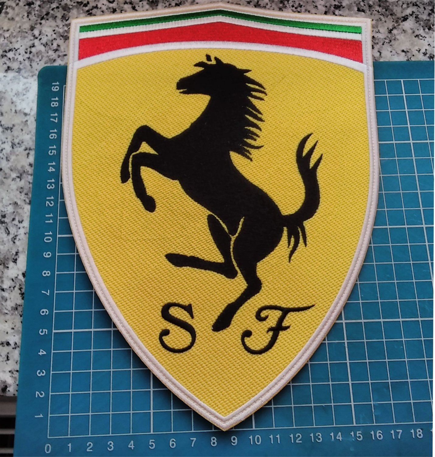 F1 Formula Ferrari Shield Patch huge 10" Sports Car Jersey sew on embroidered