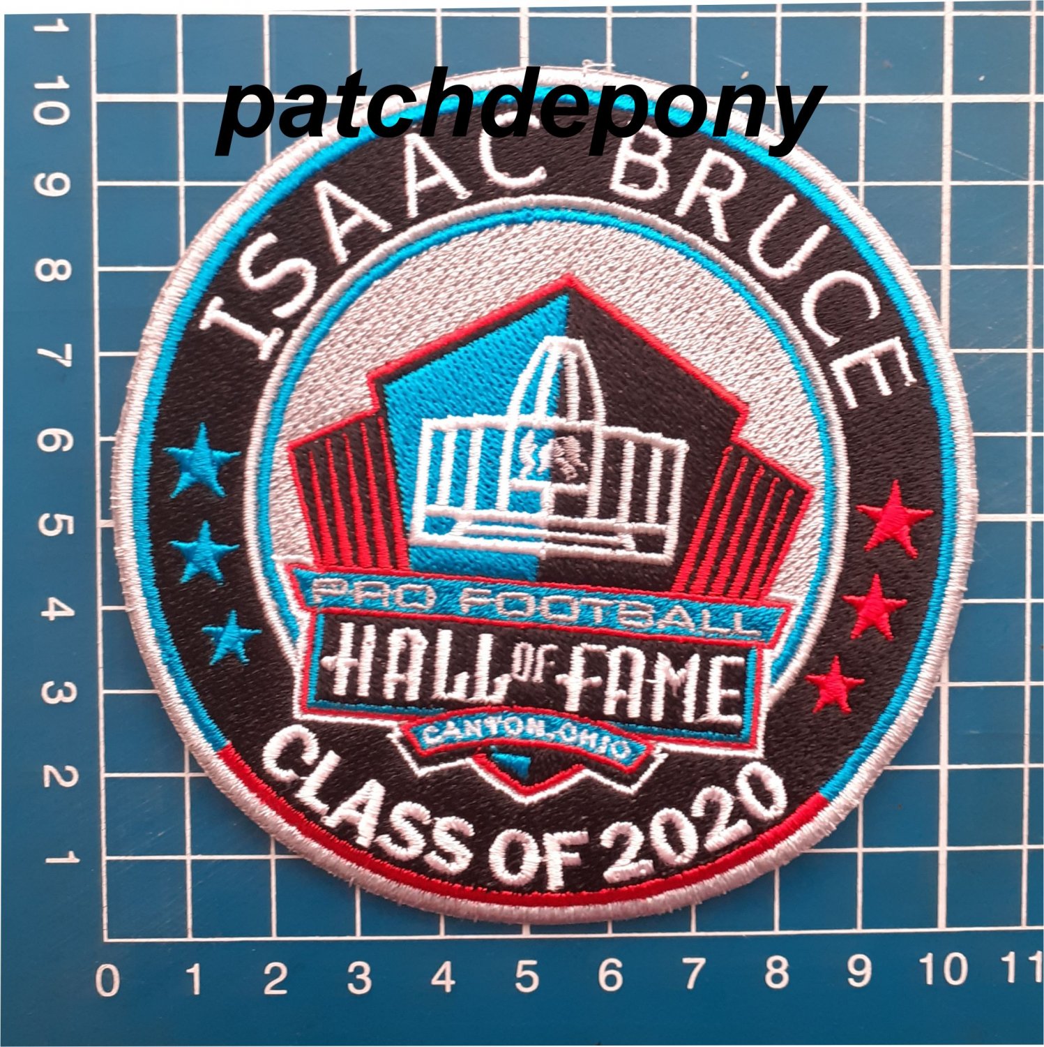 ISAAC BRUCE LOS ANGELES RAMS HOF 2020 NFL FOOTBALL PATCH SEW ON EMBROIDERED