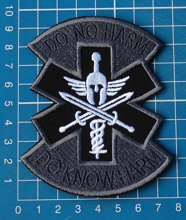 Do No Harm Spartan Do Know Harm Tactical Combat Medic Military Patch charcoal