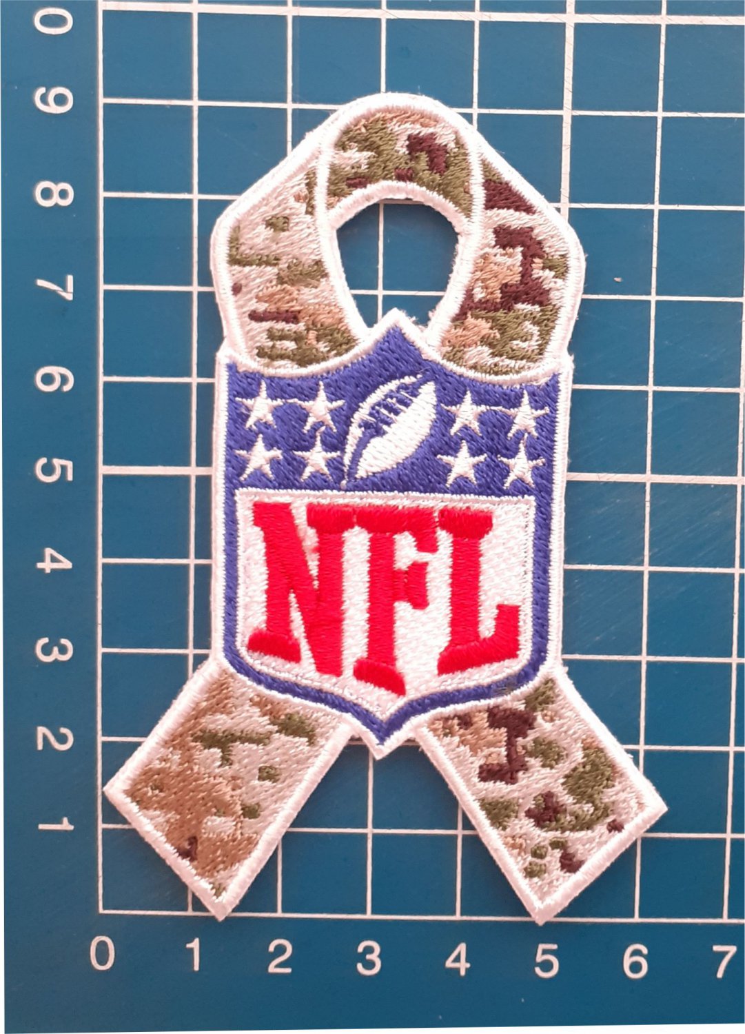 NFL Salute to Service ACU Camo Camouflage Ribbon Logo Patch Sew On Embroidery