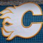 CALGARY FLAMES NHL HOCKEY National Team 9.8" Huge Logo White sew on embroidery