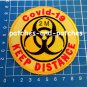 Stop Covid Quarantine Signs 2m Keep Distance Patch sew on embroidery 19 Corona