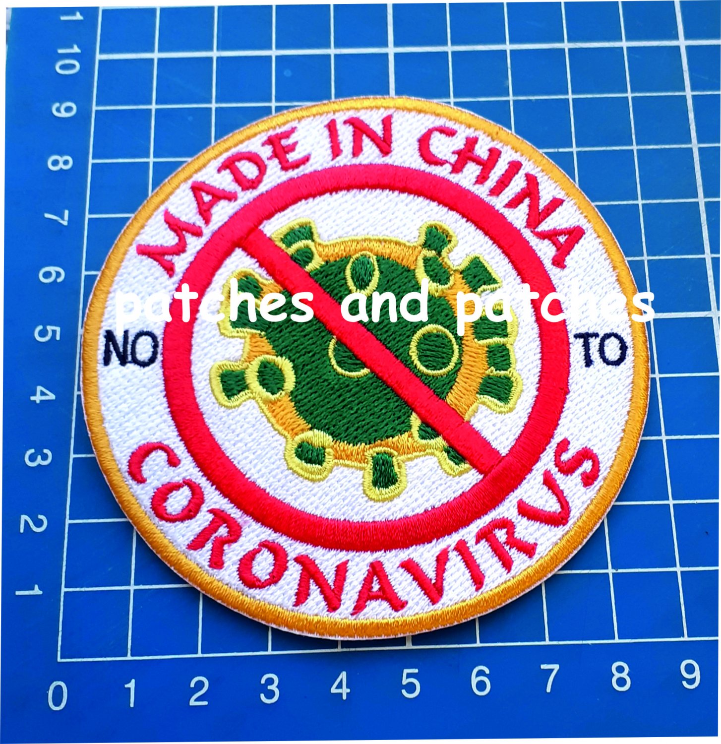 NO TO CORONA NO MADE IN CHINA Patch COVID JERSEY SEW ON EMBROIDERY 19
